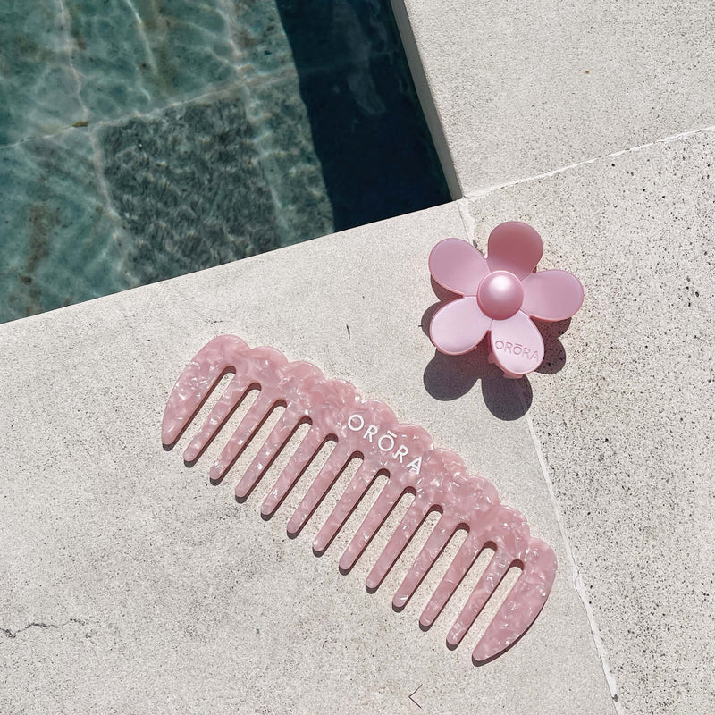 Flower Claw Hair Clip Pink
